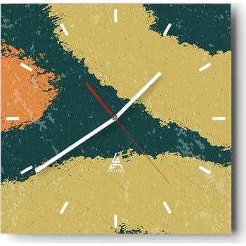 Hodiny Velké nástěnné hodiny 40x40 Abstrakce Skleněné tiché hodiny