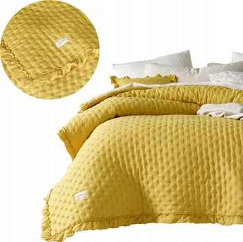 Prostěradlo Přehoz na postel Room99 polyester 240 cm x 260 cm žlutý