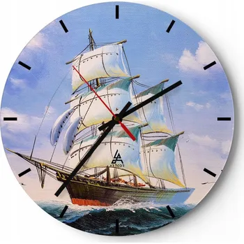 Hodiny Nástěnné hodiny do kuchyně 30x30 Umění moře Skleněné hodiny do obýváku Tiché