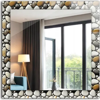 Zrcadlo Zrcadlo do koupelny ložnice obývacího pokoje s potiskem 60x60 Kameny vzor textura