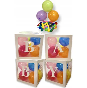 Balónek Krabičky s balónky BABY shower dekorace INS