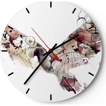 Hodiny Nástěnné hodiny do kuchyně 30x30 Ptáci Skleněné hodiny do obýváku Loft Tiché