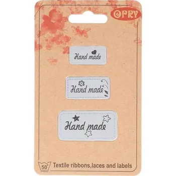 Štítky kožené sada "Hand made" šedé (Štítky kožené "Hand made" šedé)