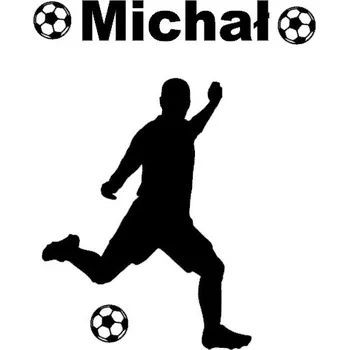 Samolepící dekorace Samolepka na zeď fotbalista jméno dítěte míč