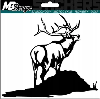 Samolepicí dekorace na vozidlo SAMOLEPKA na auto JELEN WILD NATURE DEER 13x15 cm