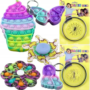 POP IT 7x POP IT FIDGET ANIME SPINER PUSH BUBBLE Kroužky