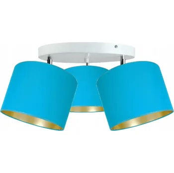 Moderní závěsné stropní svítidlo tyrkysové stínidlo zlatý střed LED