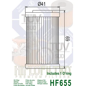Filtr do auta Olejový filtr Hiflo HF655 na motorku HUSABERG FE 570 rok 09-12