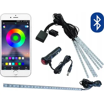 Osvětlení interiéru vozidel RGB LED osvětlení do auta 6x18 + ovládání přes Bluetooth