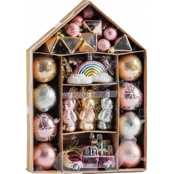 Vánoční ozdoba Sada vánočních baněk na stromeček / sada ozdob s motivem medvídků / barevné baňky