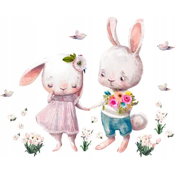 Samolepící dekorace Samolepky na zeď pro děti Králíčci D186 200 cm