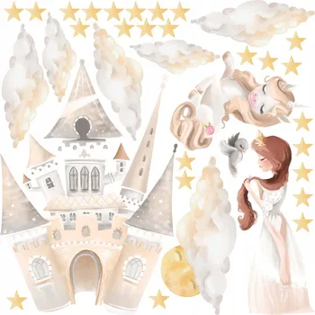 Obraz Samolepka na stěnu 100x100 cm růžový zámek