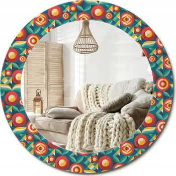 Zrcadlo Zrcadlo s ozdobným okrajem Geometrické ovoce a listy Ø 60 cm