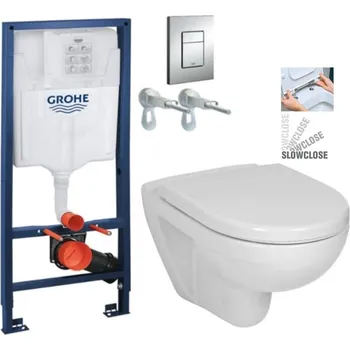 Grohe Rapid SL pro závěsné WC 38528SET s chromovou deskou + WC JIKA LYRA PLUS + SEDÁTKO DURAPLAST SLOWCLOSE 38772001 LY5