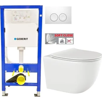 WC sada GEBERIT DuofixBasic s bílým tlačítkem DELTA21 + WC INVENA TINOS + SEDÁTKO 458.103.00.1 21BI NO1