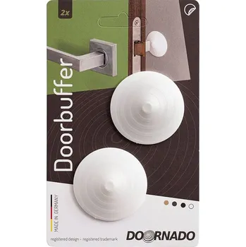 Doplňkový sortiment Zarážka dveří na kliku samolepící DOORBUFFER, 45mm, plastová, bílá, 2ks
