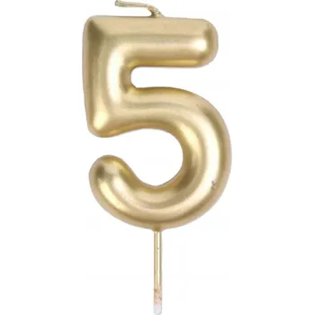 Dortová svíčka Zlatá na dort číslice k 5. narozeninám