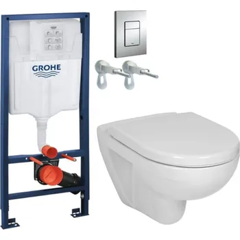 WC sada Grohe Rapid SL pro závěsné WC 38528SET s chromovou deskou + WC JIKA LYRA PLUS + SEDÁTKO DURAPLAST 38772001 LY6