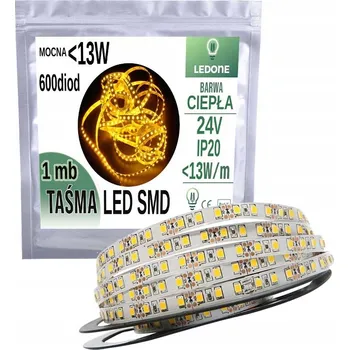 LED páska LED pásek SMD 24V 13W 600 diod IP20 teplá bílá 1m