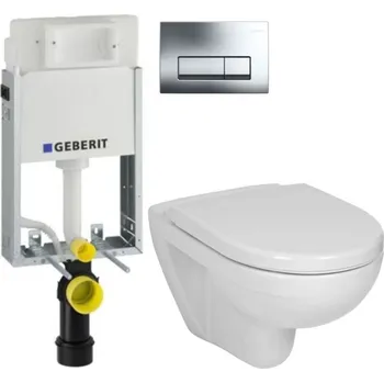 WC sada GEBERIT KOMBIFIXBasic vč. chromového tlačítka DELTA 51 + WC JIKA LYRA PLUS + SEDÁTKO DURAPLAST 110.100.00.1 51CR LY6