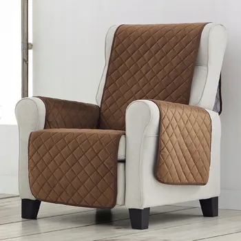 Přehoz na lůžko Přehoz na křeslo velurový prošívaný chránič potah silný protiskluzový hnědý