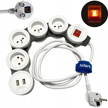 Napájecí kabel Prodlužovací Kabel s USB nabíječkou 2.1A 5m - ochrana