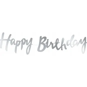 Narozeninový banner HAPPY BIRTHDAY zlaté písmena Girlanda 110 cm