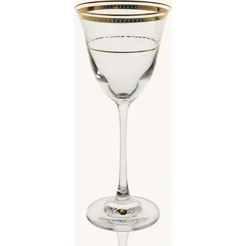 Sklenice Skleničky na bílé víno, skleničky na červené víno Combi pro Witeks Dolce Vita Gold bezbarvá, žlutá 190ml 6 ks