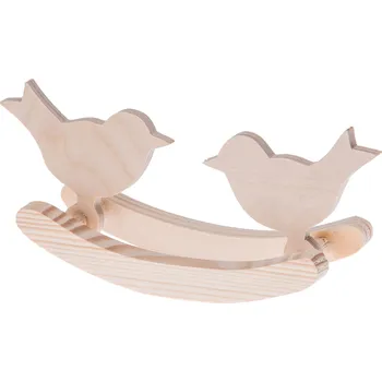 Obraz DŘEVĚNÍ PTÁČCI NA HOUPAČCE HRAČKA DECOUPAGE!!