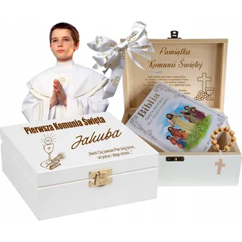 Bible Svaté Písmo Památka ke Svatému Přijímání DÁREK ke Svatému Přijímání + Gravírování krabička