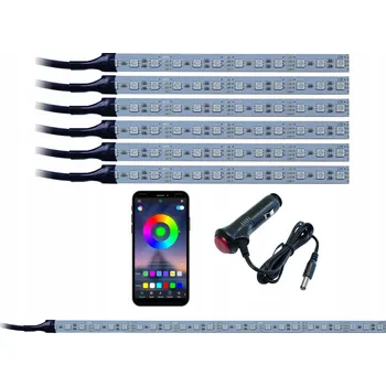 Osvětlení interiéru vozidel RGB LED osvětlení do auta 6x12 + osvětlení kufru s Bluetooth