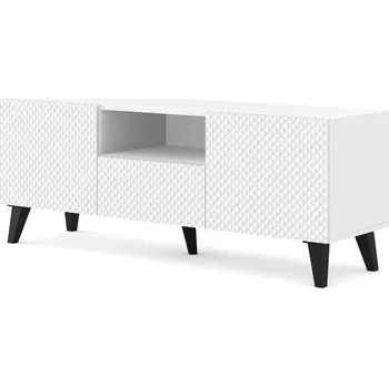 Televizní stolek TV stolek Ravenna C 150 2D1S bílý lesk UFPCZ