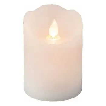 Svíčka LED svíčka z vosku bílá s pohyblivým plamenem velká 10 cm na baterie