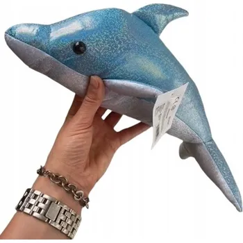 plyšák Plyšový delfín plyšová hračka třpytivý 35 cm plyšový mazlíček přítulníček