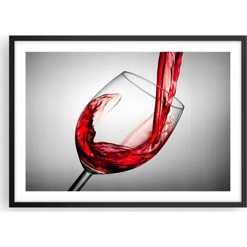 Obraz Plakát v černém rámu do obývacího pokoje ložnice 70x50, sklenice, moderní obraz