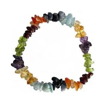 Náramek Čakrový náramek ze sekaných kamenů – harmonizace čaker, energie a rovnováha