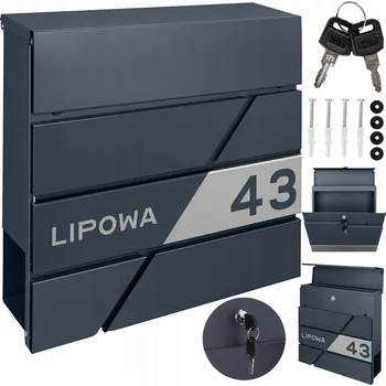 Poštovní schránka Poštovní schránka euroschránka, s vhozem, se schránkou na noviny M-TEC šedá