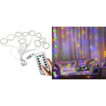 Vánoční dekorace Světelný řetěz ZÁCLONA SVĚTEL 300 cm do sítě bílý