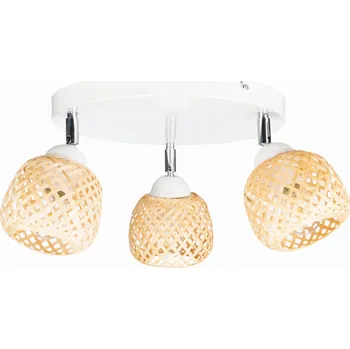 Stropní svítidlo bílá stropní svítidlo trojitý s bambusovými stínidly