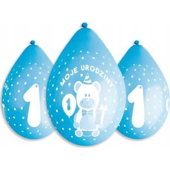 Balónek Balónky Gemar modré k prvním narozeninám 12" 5 kusů