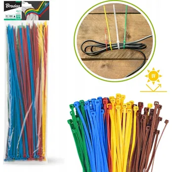 Stahovací páska Stahovací pásky 4,8 x 300 mm BAREVNÁ SMĚS 100 ks Bradas (0948)