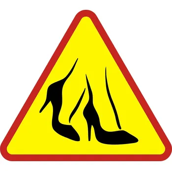 Samolepicí dekorace na vozidlo NÁLEPKA Grafika na auto POZOR ŽENA ZA VOLANTEM Bota Podpatky 15x13