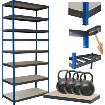 Dílenský regál Kovový regál skladový stojan HELIOS 270x90x40cm 8 polic x 400kg ODOLNÝ