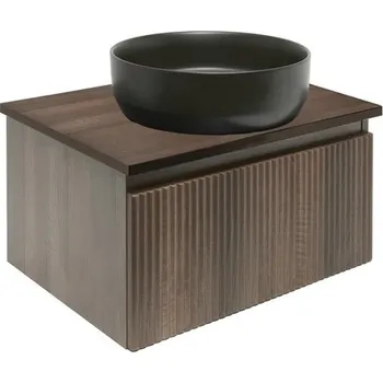 Koupelnový nábytek Koupelnová skříňka s krycí deskou SAT Evolution 58x30x44,8 cm ořech mat SATEVO60NAD