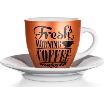 šálek + podšálek 90ml FRESH MORNING COFFEE keramický