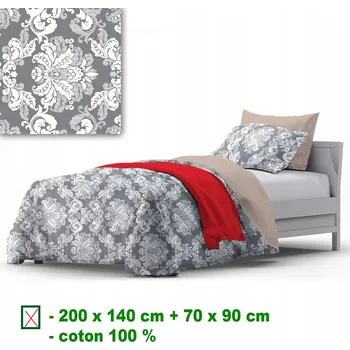 Povlečení Povlečení Bavlna na zip, šedá barva, 140x200 cm