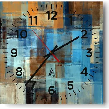 Hodiny Nástěnné hodiny do obýváku 40x40 Abstrakce Tiché hodiny Skleněné hodiny Bez hlučnosti