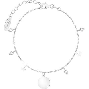 Náramek Střibný náramek se zirkony - kroužek - AP539-2585