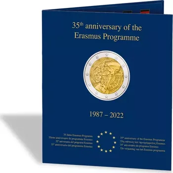 Obal pro sběratelský předmět Leuchtturm PRESSO album na 2€ mince 23 ks „Erasmus 2022“