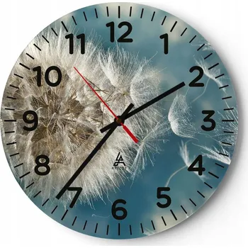 Hodiny Kuchyňské nástěnné hodiny 30x30 Natura Moderní skleněné hodiny do obýváku Tiché